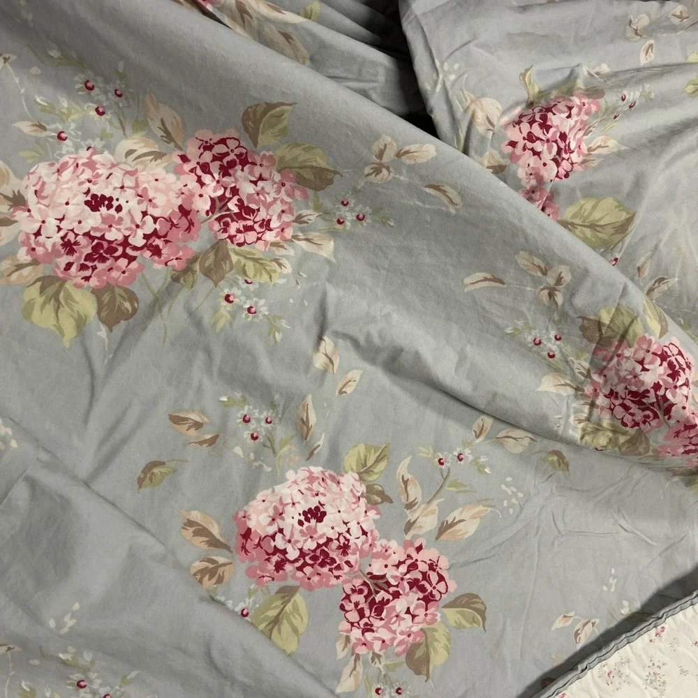 Simply Shabby Chic Reversible Floral Duvet Oversized Queen Belle Hydrangea Rose